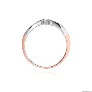 Pierścionek W051 Diament 0,04ct różowe złoto