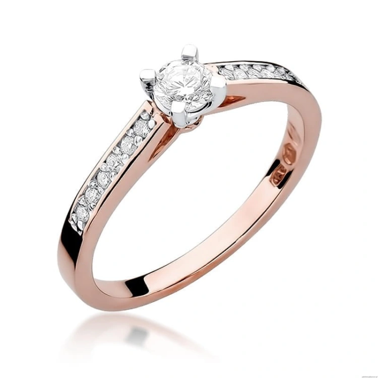 Pierścionek W052 Diament 0,30ct różowe złoto