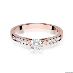 Pierścionek W052 Diament 0,30ct różowe złoto