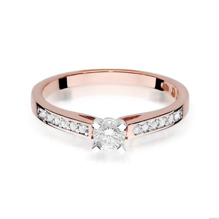 Pierścionek W052 Diament 0,30ct różowe złoto