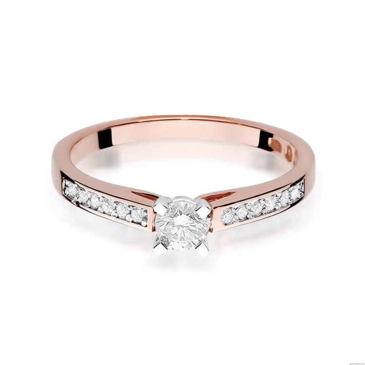 Pierścionek W052 Diament 0,30ct różowe złoto
