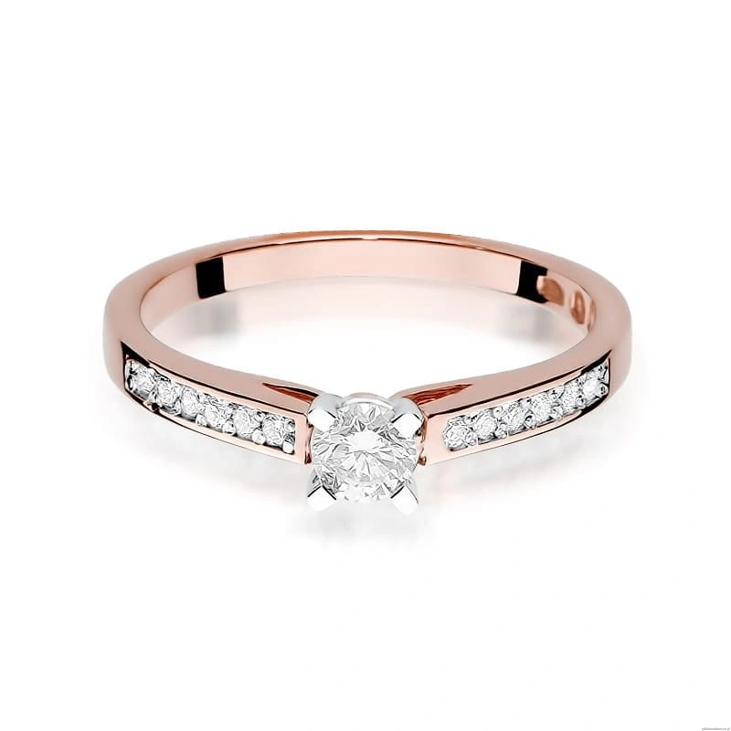 Pierścionek W052 Diament 0,30ct różowe złoto