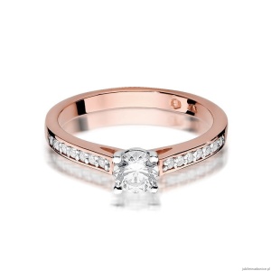 Pierścionek W052 Diament 0,50ct różowe złoto