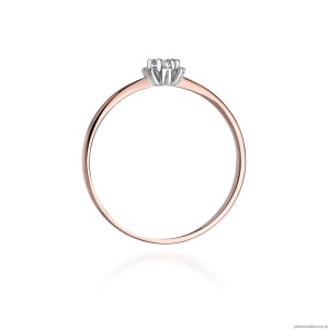 Pierścionek W053 Diament 0,10ct różowe złoto