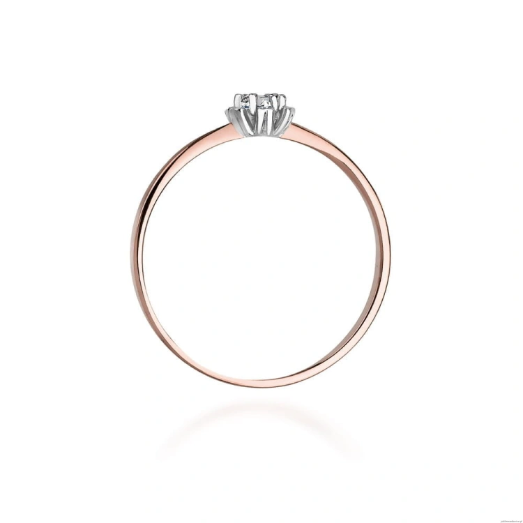 Pierścionek W053 Diament 0,10ct różowe złoto