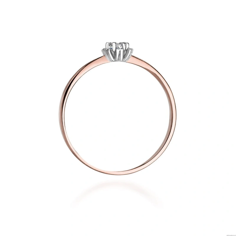 Pierścionek W053 Diament 0,10ct różowe złoto