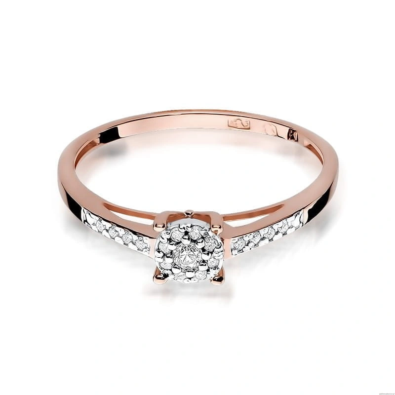 Pierścionek W055 Diament 0,04ct różowe złoto