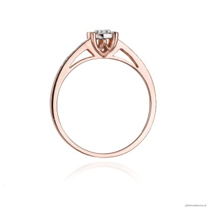 Pierścionek W055 Diament 0,04ct różowe złoto