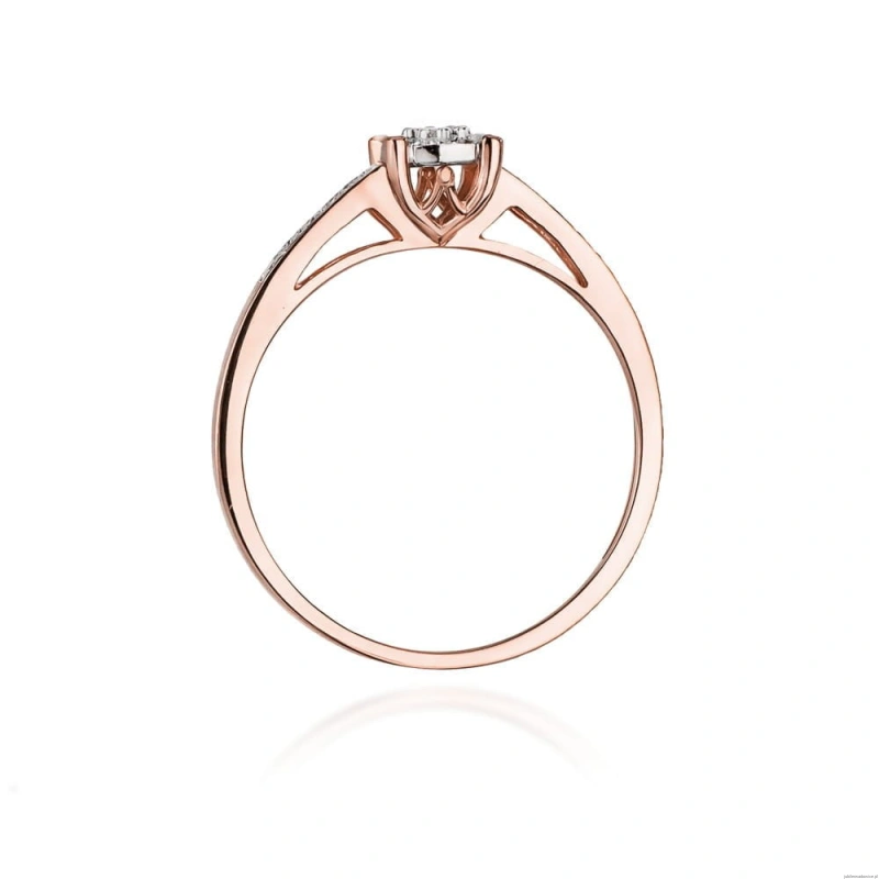 Pierścionek W055 Diament 0,04ct różowe złoto