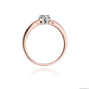 Pierścionek W061 Diament 0,10ct różowe złoto