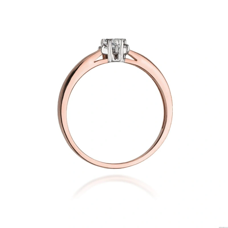 Pierścionek W061 Diament 0,10ct różowe złoto