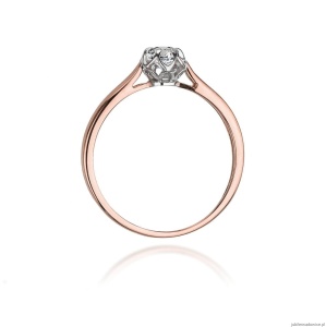 Pierścionek W062 Diament 0,15ct różowe złoto