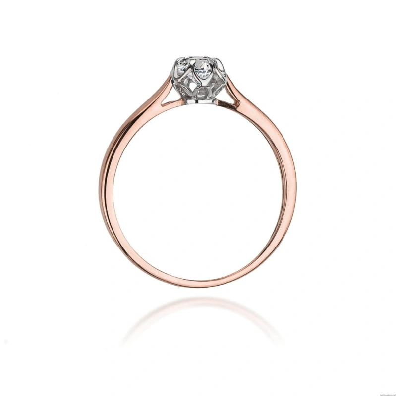 Pierścionek W062 Diament 0,15ct różowe złoto