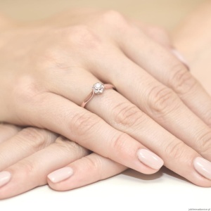 Pierścionek W062 Diament 0,15ct różowe złoto