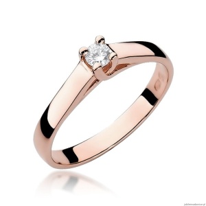 Pierścionek W070 Diament 0,10ct różowe złoto