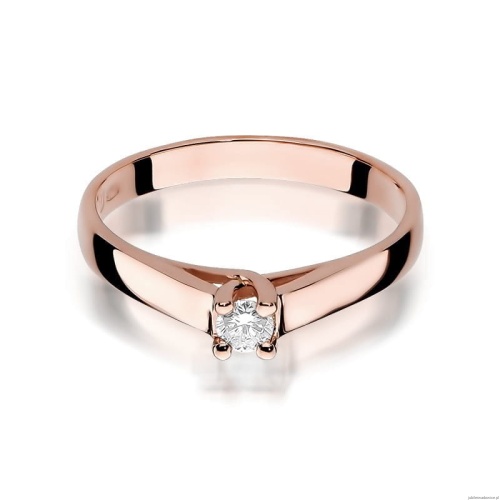 Pierścionek W070 Diament 0,10ct różowe złoto