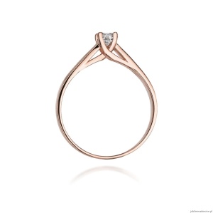 Pierścionek W070 Diament 0,10ct różowe złoto
