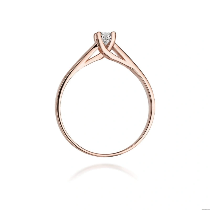 Pierścionek W070 Diament 0,10ct różowe złoto