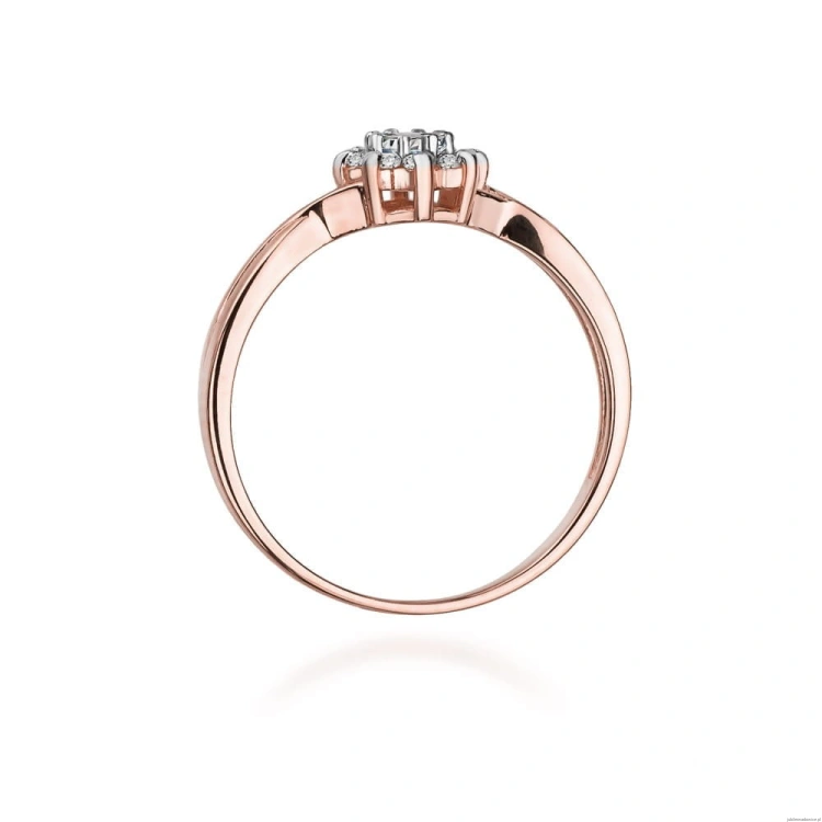 Pierścionek W072 Diament 0,10ct różowe złoto