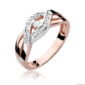 Pierścionek W083 Diament 0,05ct różowe złoto