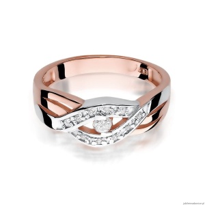 Pierścionek W083 Diament 0,05ct różowe złoto