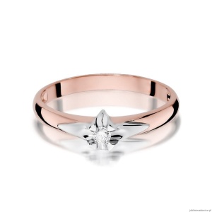 Pierścionek W088 Diament 0,04ct różowe złoto