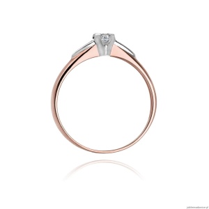 Pierścionek W088 Diament 0,04ct różowe złoto