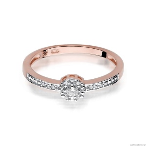 Pierścionek W091 Diament 0,02ct różowe złoto