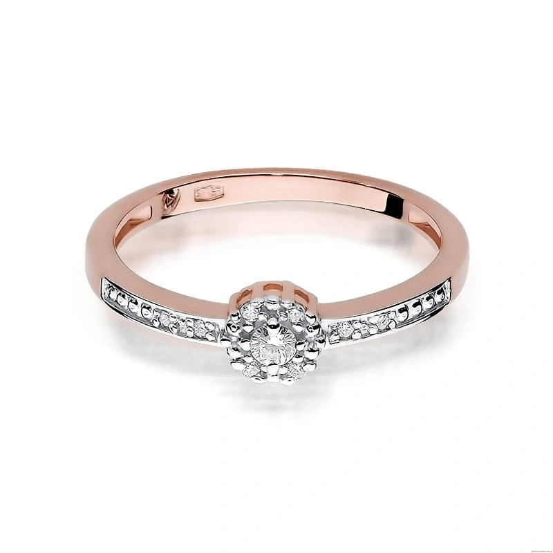Pierścionek W091 Diament 0,02ct różowe złoto