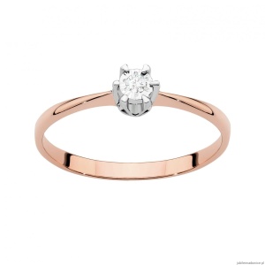 Pierścionek W111T Diament 0,03ct różowe złoto