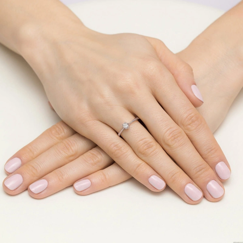 Pierścionek W111T Diament 0,03ct różowe złoto