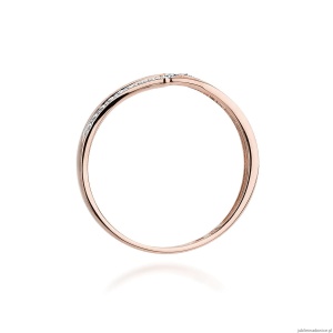 Pierścionek W114 z diamentami różowe złoto