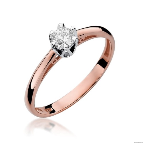 Pierścionek W133 Diament 0,15ct różowe złoto