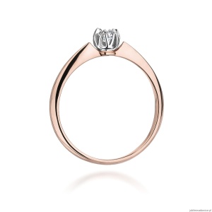 Pierścionek W134 Diament 0,10ct różowe złoto