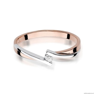 Pierścionek W137 Diament 0,04ct różowe złoto