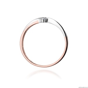 Pierścionek W137 Diament 0,04ct różowe złoto