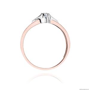 Pierścionek W155 Diament 0,12ct różowe złoto