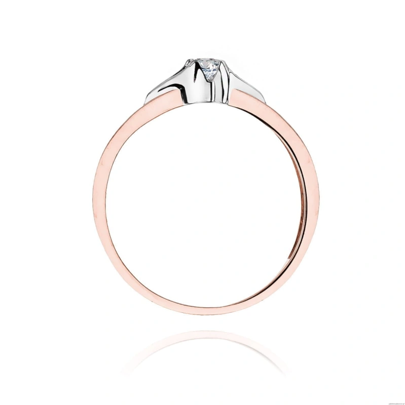 Pierścionek W155 Diament 0,12ct różowe złoto