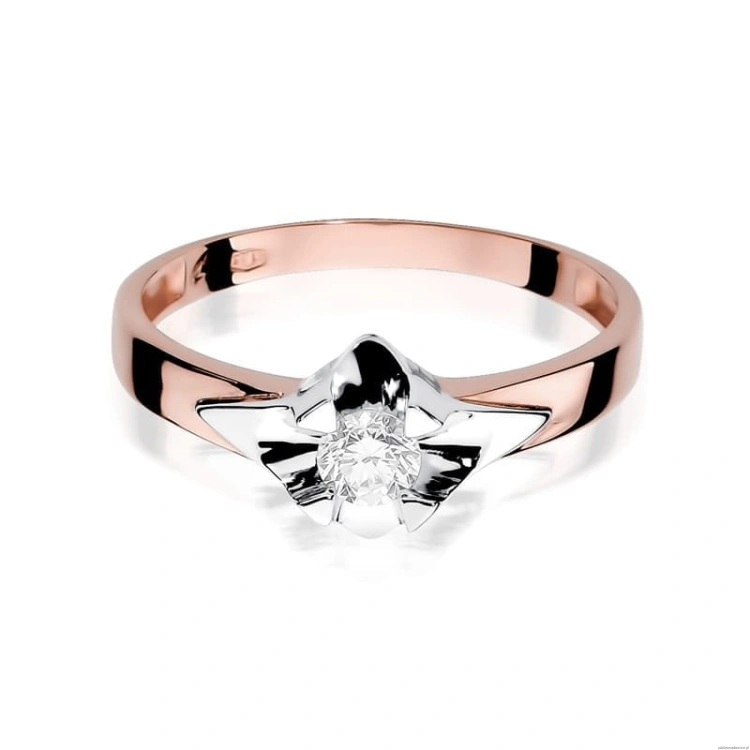 Pierścionek W155 Diament 0,30ct różowe złoto
