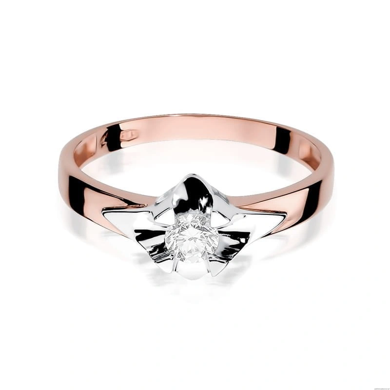 Pierścionek W155 Diament 0,30ct różowe złoto