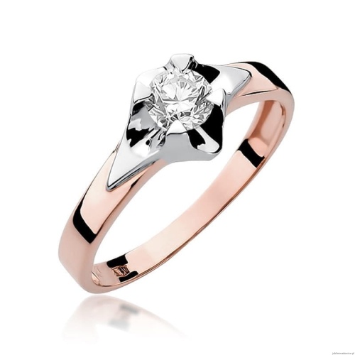 Pierścionek W155 Diament 0,50ct różowe złoto