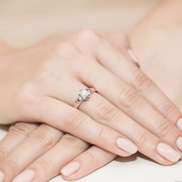 Pierścionek W155 Diament 0,50ct różowe złoto