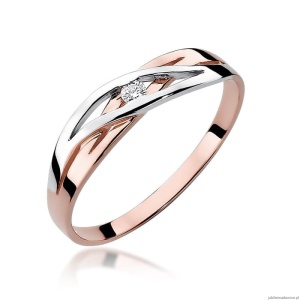 Pierścionek W156 Diament 0,05ct różowe złoto