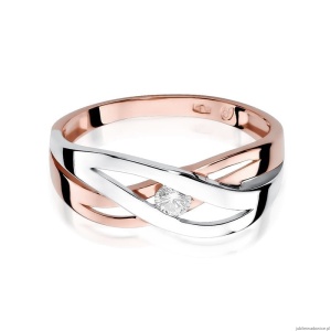 Pierścionek W156 Diament 0,10ct różowe złoto