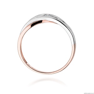 Pierścionek W156 Diament 0,10ct różowe złoto