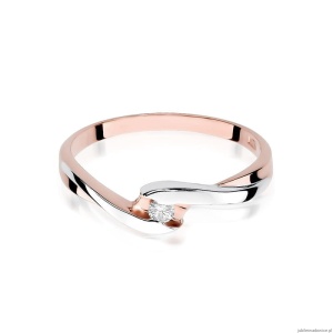 Pierścionek W158 Diament 0,05ct różowe złoto