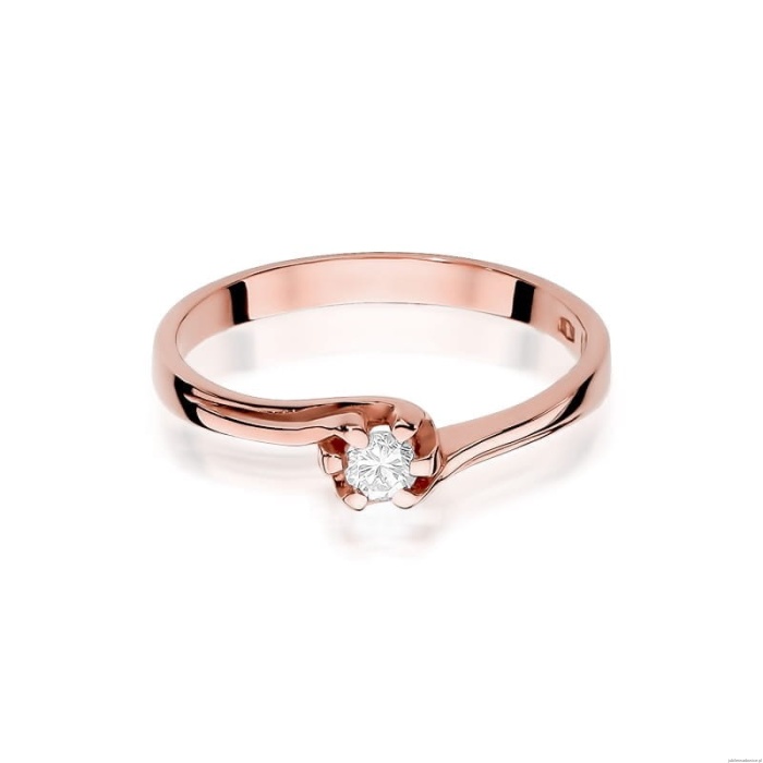 Pierścionek W163 Diament 0,10ct różowe złoto