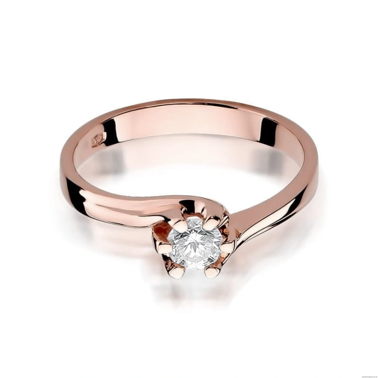 Pierścionek W163 Diament 0,30ct różowe złoto