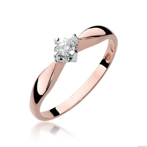 Pierścionek W171 Diament 0,12ct różowe złoto
