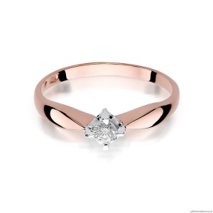 Pierścionek W171 Diament 0,12ct różowe złoto